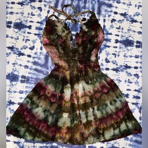 Tie-dyed Hemp Cotton halter tank size small
